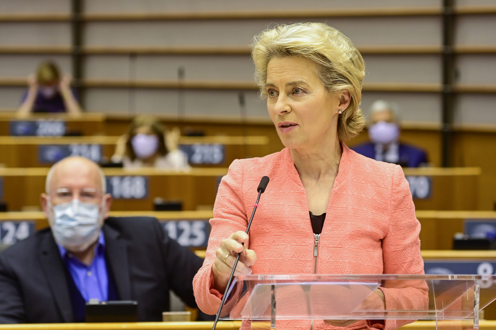 Ursula von der Leyen at the European Parliament