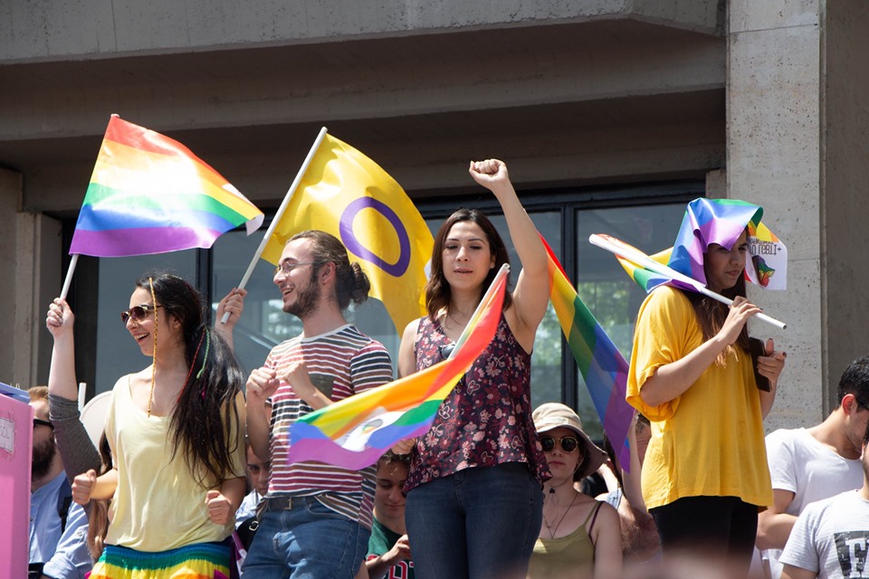 Protests after METU Pride 2019.