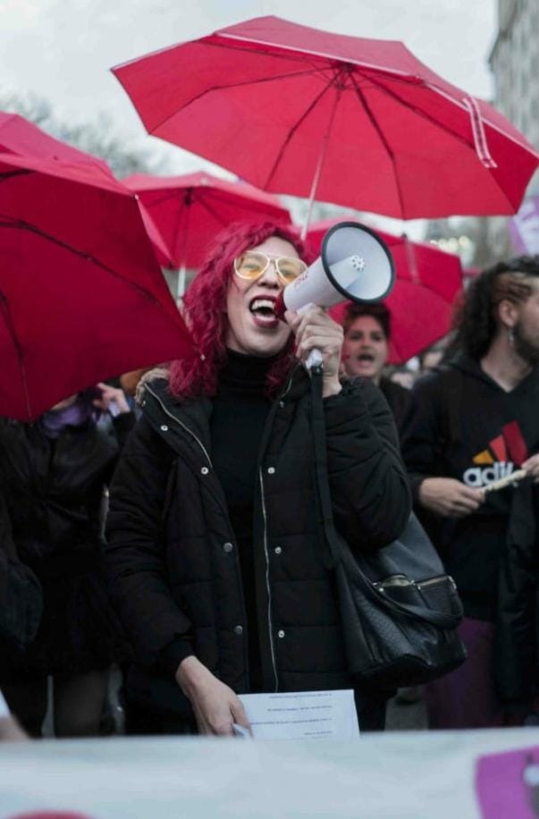 Sabrina Sanchez at a demonstration