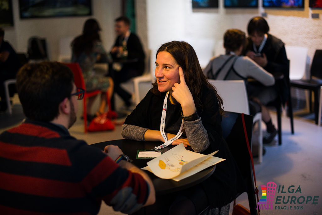 An activist during one of ILGA-Europe's Conference 2019 workshops