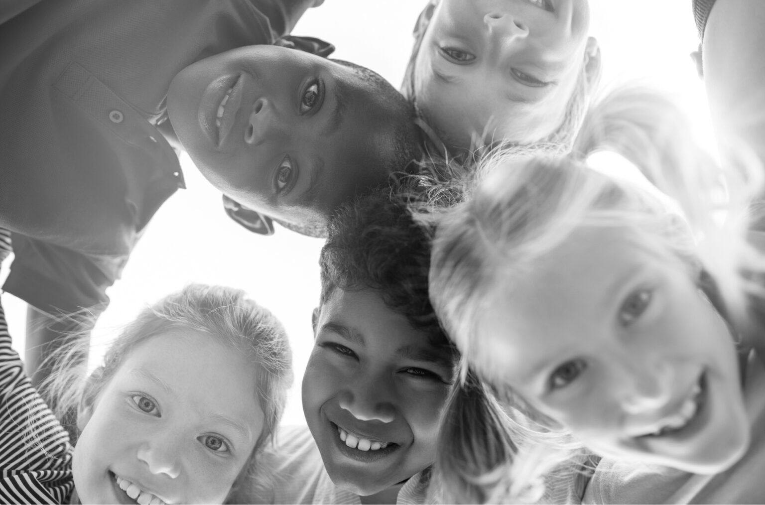 A group of children smiling