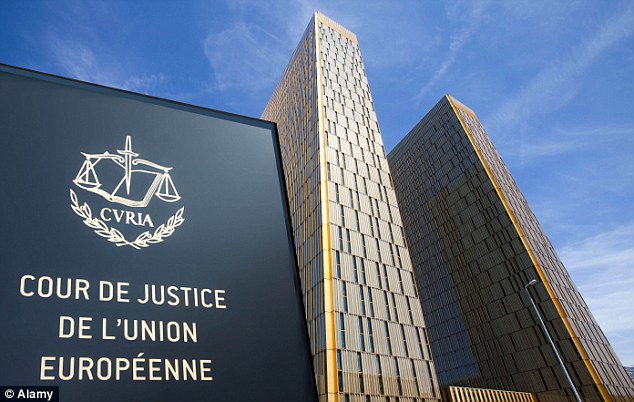 The exterior of the Court of Justice of the European Union against a blue sky